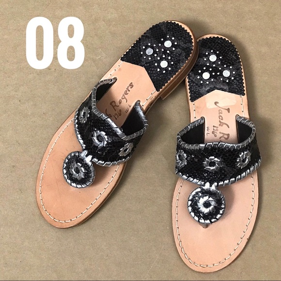 Jack Roger Leather Thong Sandals Whipstitch Hampton - Picture 9 of 14